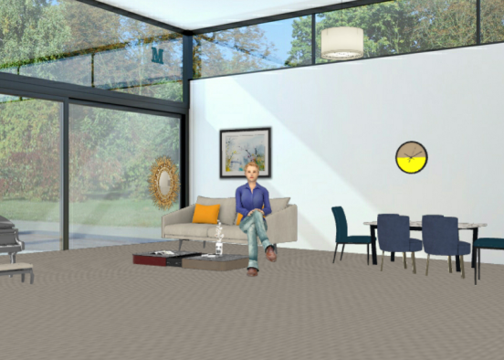 Sala de estar Design Rendering