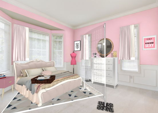 Camera da letto pastello  Design Rendering