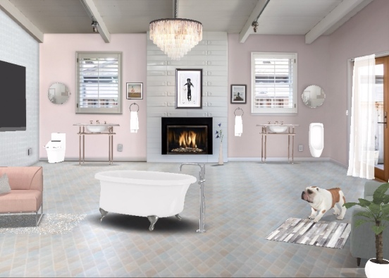 glamorous bathroom for two👩🏼👨🏼 Design Rendering