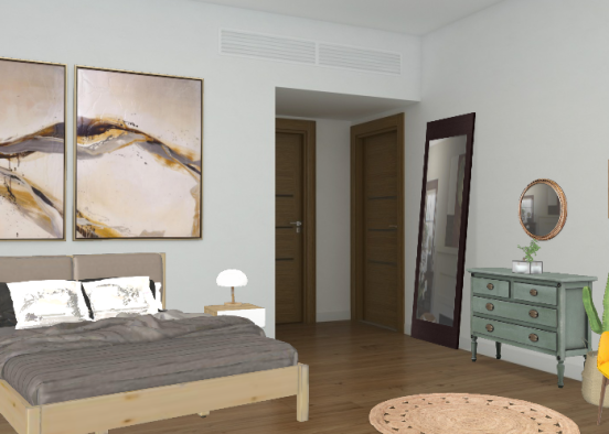 Nordic bedroom  Design Rendering