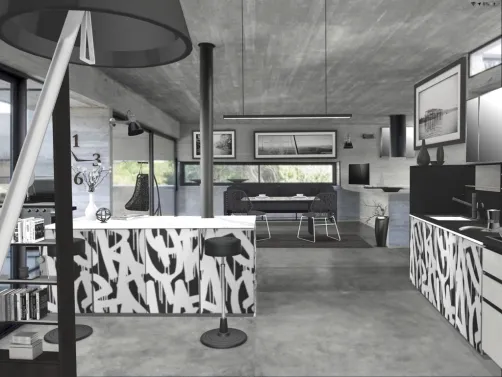 Brysons B&W kitchen \diner (The Concrete Challenge template 16)