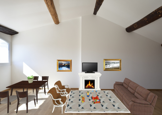 Countryside living room Design Rendering