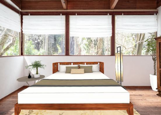 Asian Bedroom Design Rendering
