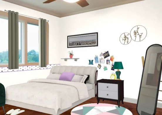 pale bedroom Design Rendering