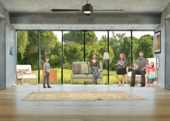 Hall for a family Design Rendering