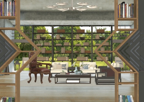 Their Private Library Design Rendering