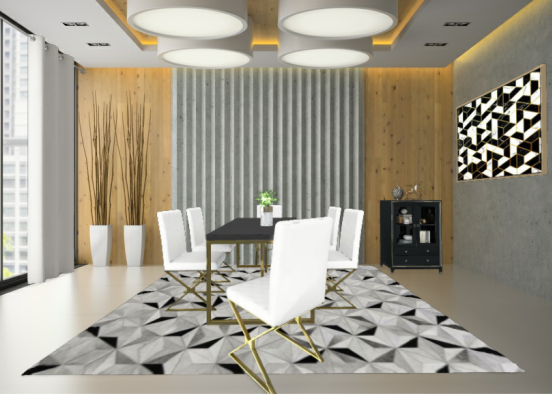 Sala de Jantar Moderna Design Rendering
