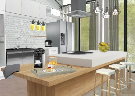 modern kitchen Design Rendering