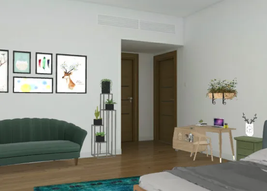 Small Bedroom With Working Area...... Design Rendering