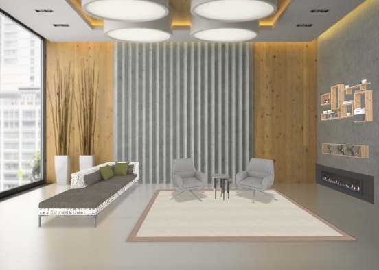 Diseño sencillo de una sala de estar moderna Design Rendering