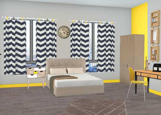Chambre jaune Design Rendering