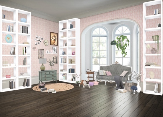 Shabby Chic Library  Design Rendering