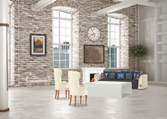 Traditional Living Room  Design Rendering