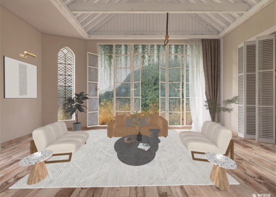 boho dream living room  Design Rendering