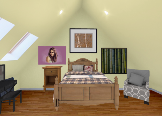 This house is a western style home which I guess makes for a western style bedroom! Design Rendering