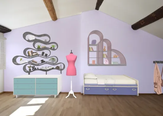 teen bedroom! plz like Design Rendering