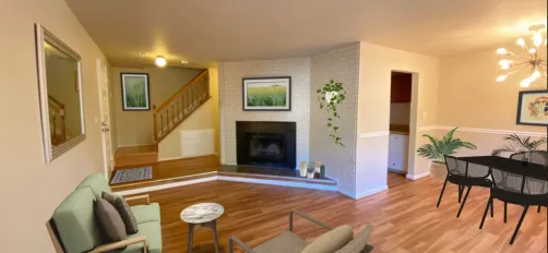 condo living room and dining room design 