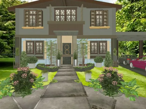 home with a car port 