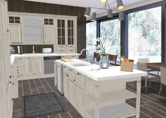 kitchen with view Design Rendering