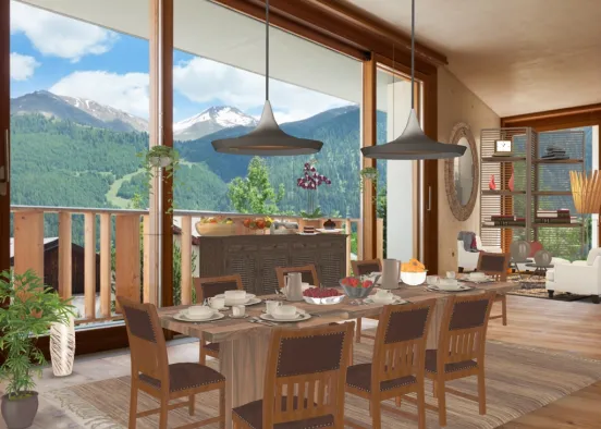 house in the mountain  Design Rendering