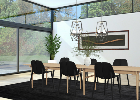 A Simple Chalet Dinning Room Design  Design Rendering