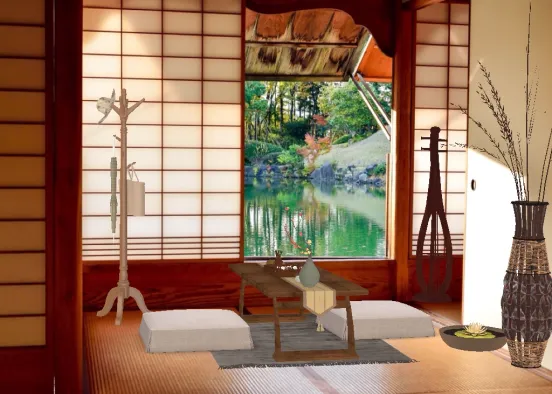 simple japanese house.  Design Rendering