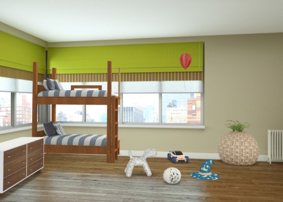 mod. com kids bedroom  Design Rendering