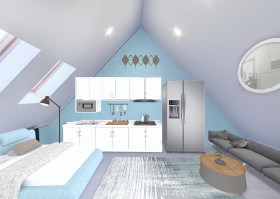 Blue small apartment Design Rendering