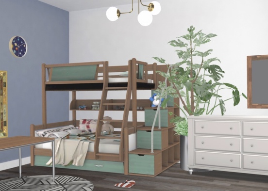 kids bunkbed room Design Rendering
