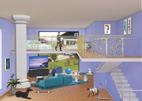 the rich blue home Design Rendering