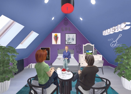 the hang out room Design Rendering