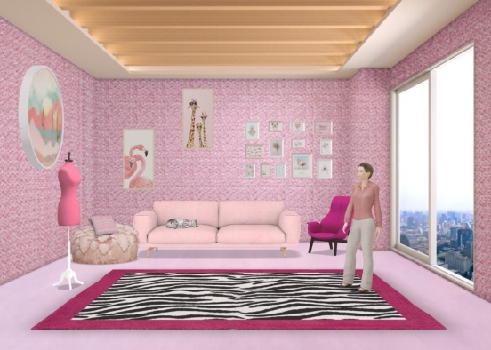 pink only room challenge  Design Rendering
