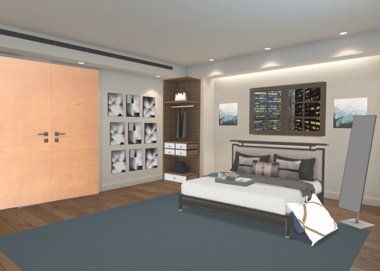 Penthouse Bedroom  Design Rendering