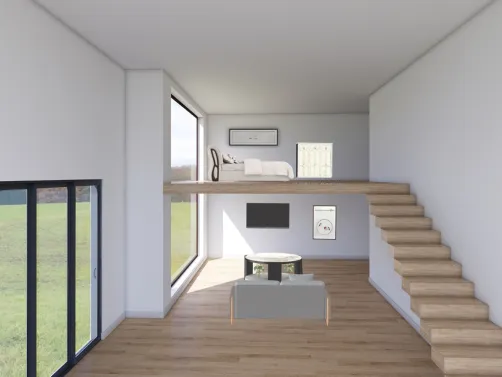 A little bedroom and living room for a person that wants to just chill out. Also remember if you ever got a house like this, you would need to be careful cause’ there is no railing on the stairs