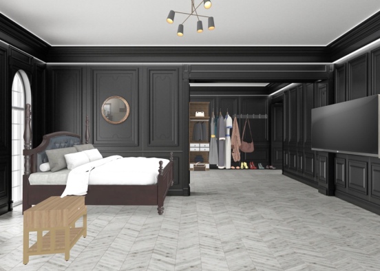 Bedroom and closet Design Rendering