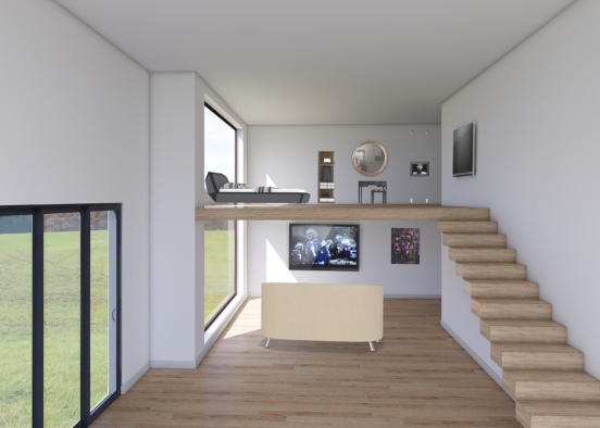 bedroom& living room Design Rendering
