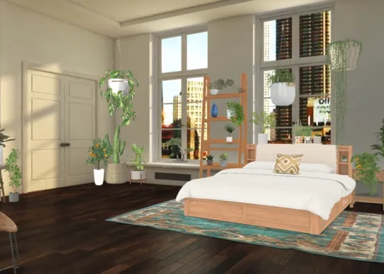 plant bedroom.  Design Rendering