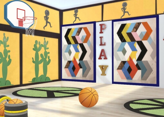 Indoor  basketball court  for kids  Design Rendering