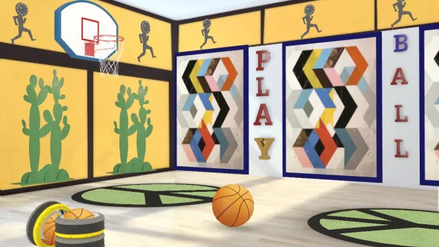 Indoor  basketball court  for kids 