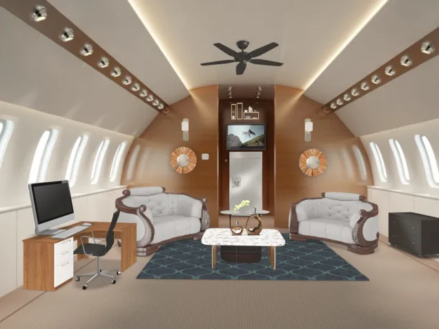 modern private jet 