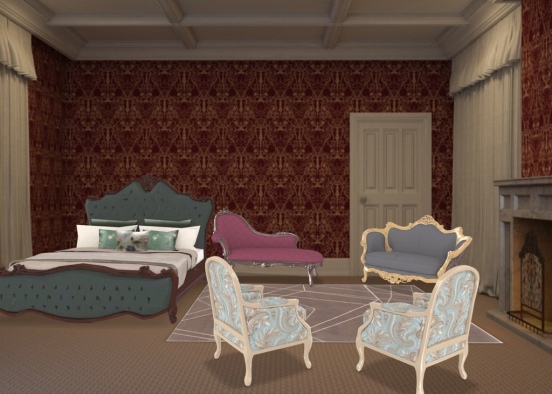 parlor guest bedroom in the place  Design Rendering