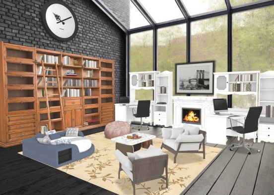 comfy home study  Design Rendering