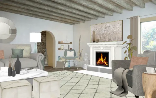 Morandi color living room
