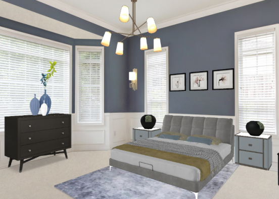 Silver Bedroom  Design Rendering