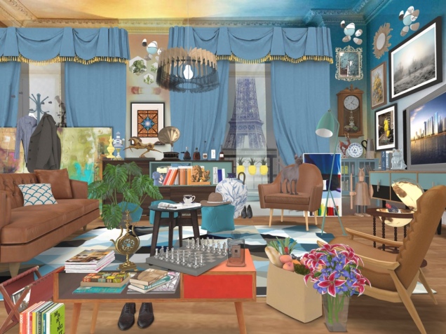 Cute kaos at the living room of one Parisian Bohemian