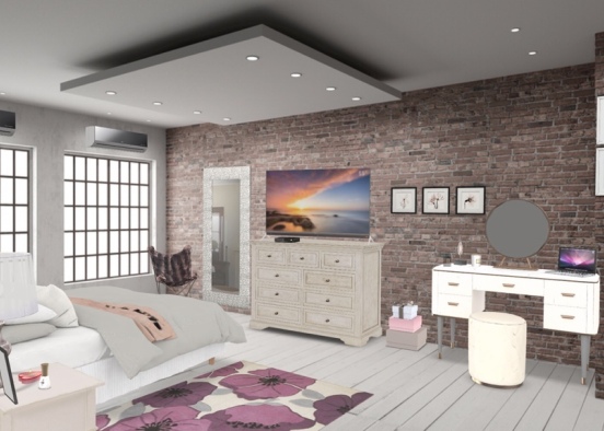 cute late teens young adult room  Design Rendering