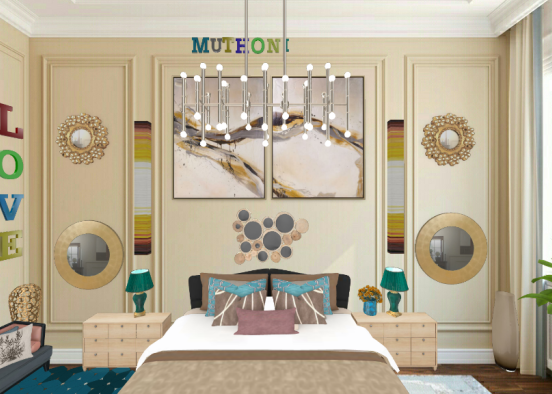 Cool guestroom  Design Rendering