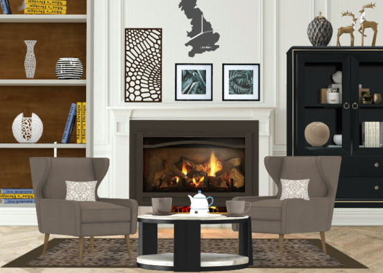 Simple fireplace 🔥 design Design Rendering