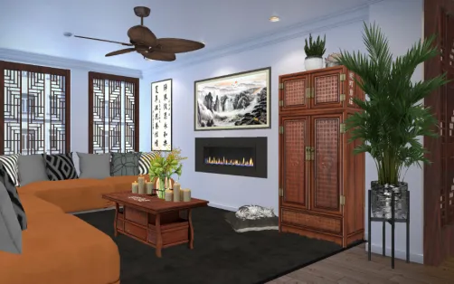 Chinese Zen Living Room 