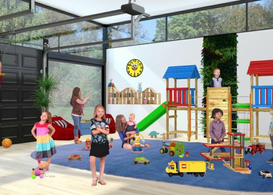 Kids Daycare Garage Play Room  Design Rendering